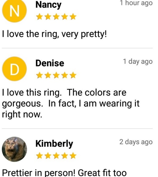 Stunning Purple Fire Opal Ring - Picture 6 of 6